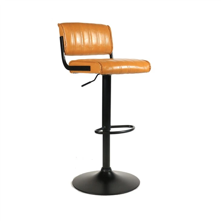 Taburete de bar de cuero de altura ajustable