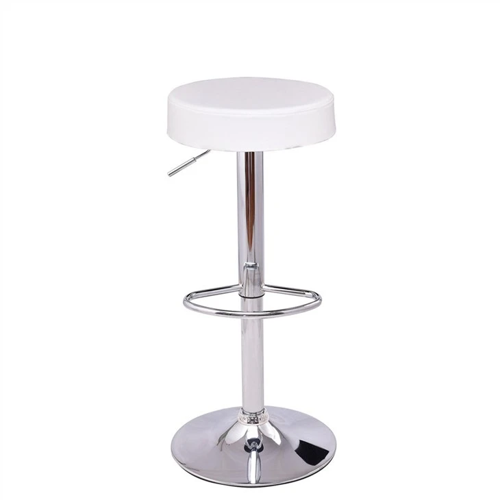 Taburete de bar de cuero PU con asiento redondo