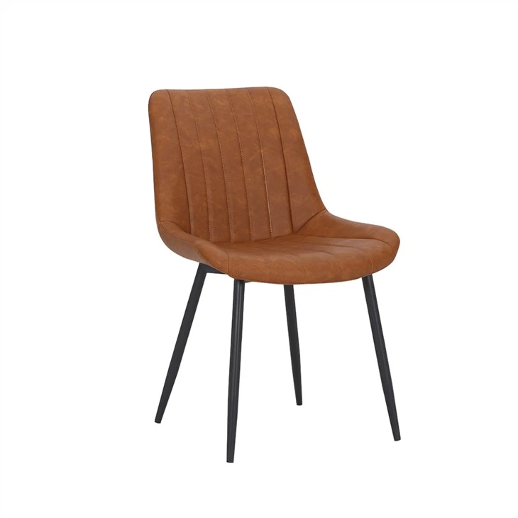 Silla de comedor ergonómica con cuero vintage