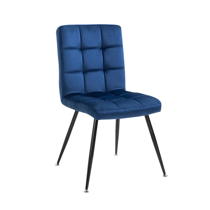 Silla de comedor de tela con patas de metal