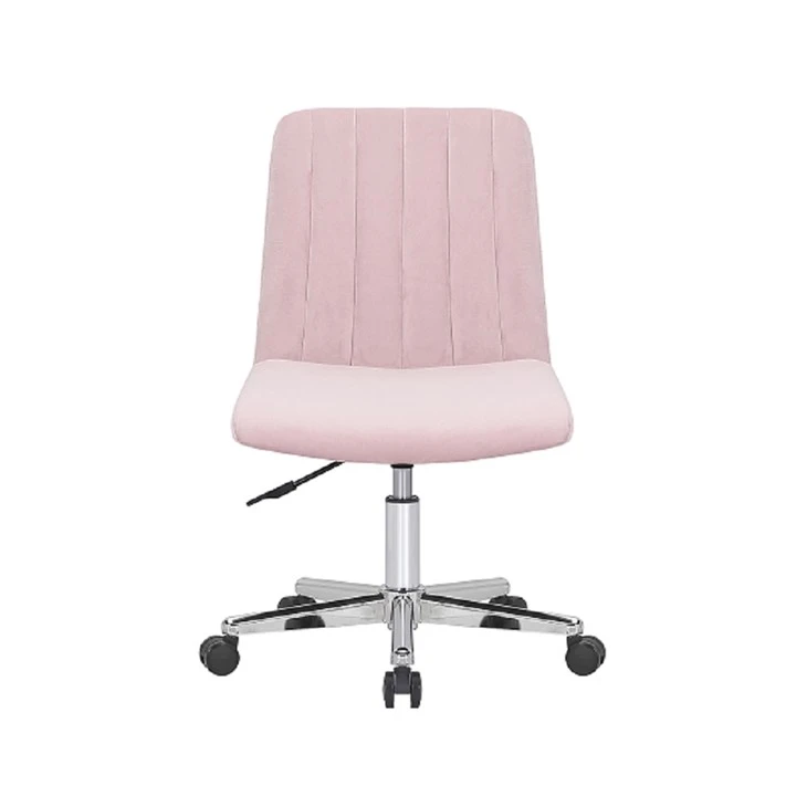 Silla de escritorio giratoria de terciopelo rosa
