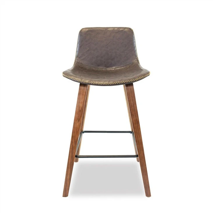 Taburetes de bar Silla Reposapiés de metal Asiento con cojín de PU