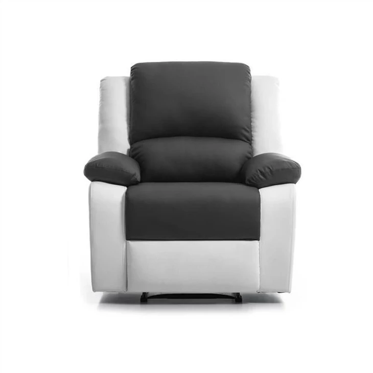 Sillón reclinable de cuero con sofá individual