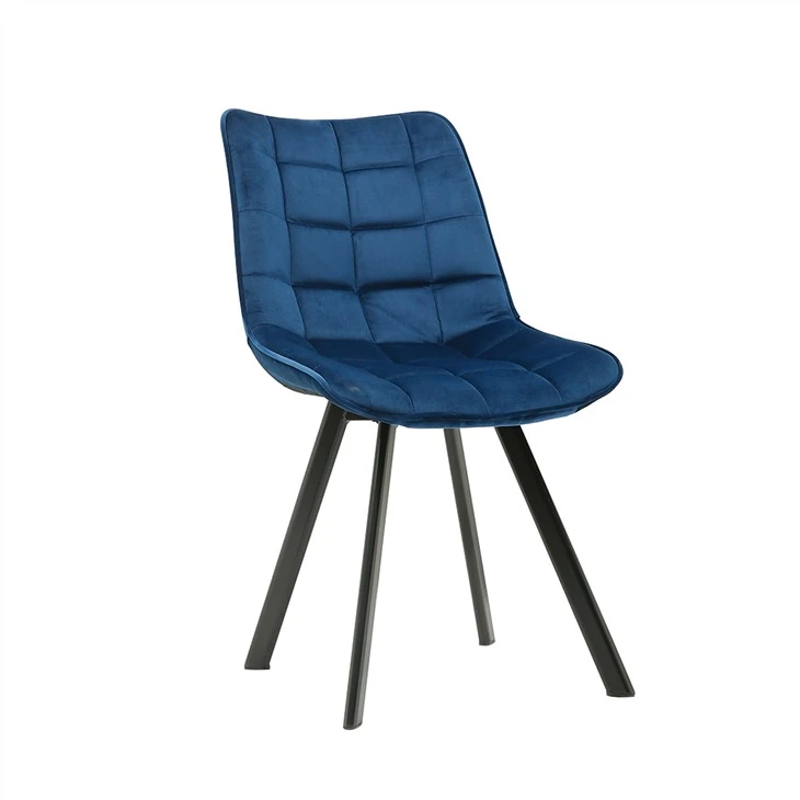 Silla de comedor moderna con patas de metal Silla de comedor de terciopelo