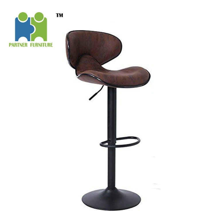 Taburete de silla de bar de tela con patas de metal