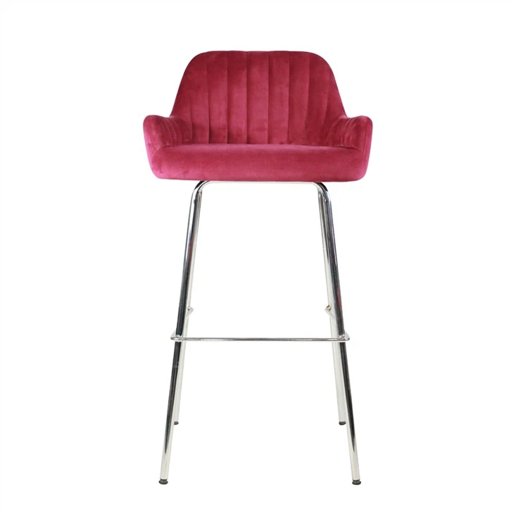 Silla ergonómica moderna de la barra de la cubierta de tela de las piernas del metal para el desayuno