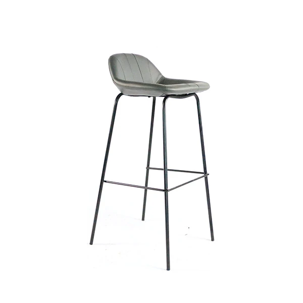 Silla de taburetes de bar de cuero blanco moderno