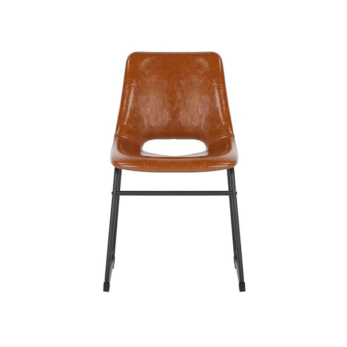 Silla de comedor con cubierta de PU modelo nuevo con patas de metal