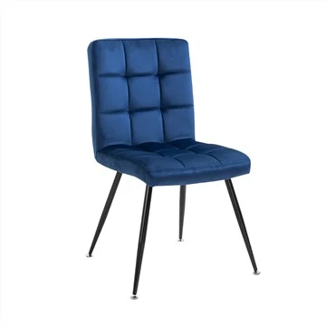 Silla de comedor de tela con patas de metal