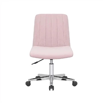 Silla de escritorio giratoria de terciopelo rosa