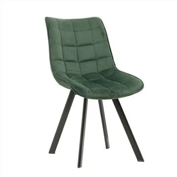 Silla de comedor con funda de tela y patas de madera de roble