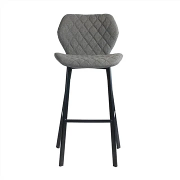 Taburetes de bar grises con respaldo alto