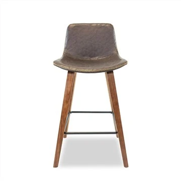 Taburetes de bar Silla Reposapiés de metal Asiento con cojín de PU