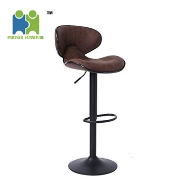 Taburete de silla de bar de tela con patas de metal