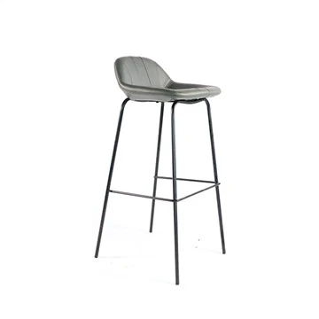 Silla de taburetes de bar de cuero blanco moderno