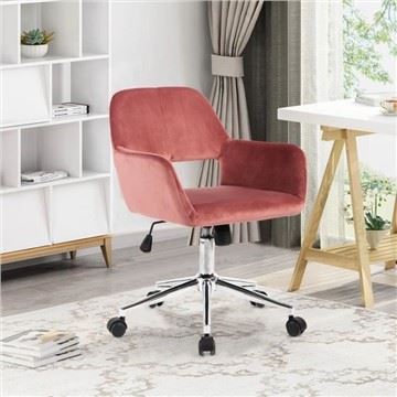 Silla de oficina en casa de tela de terciopelo Silla de escritorio con respaldo medio-