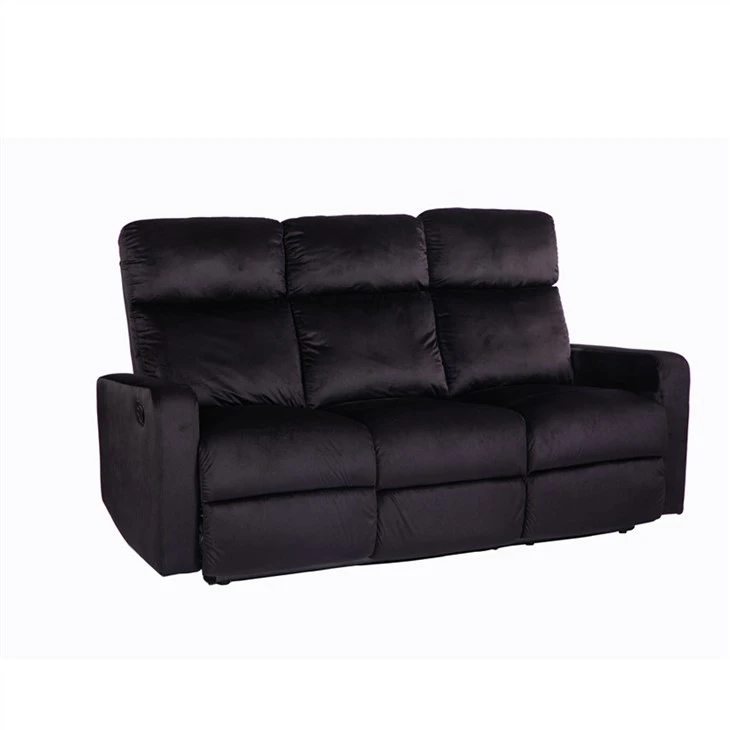 Sofá seccional reclinable de tela de terciopelo