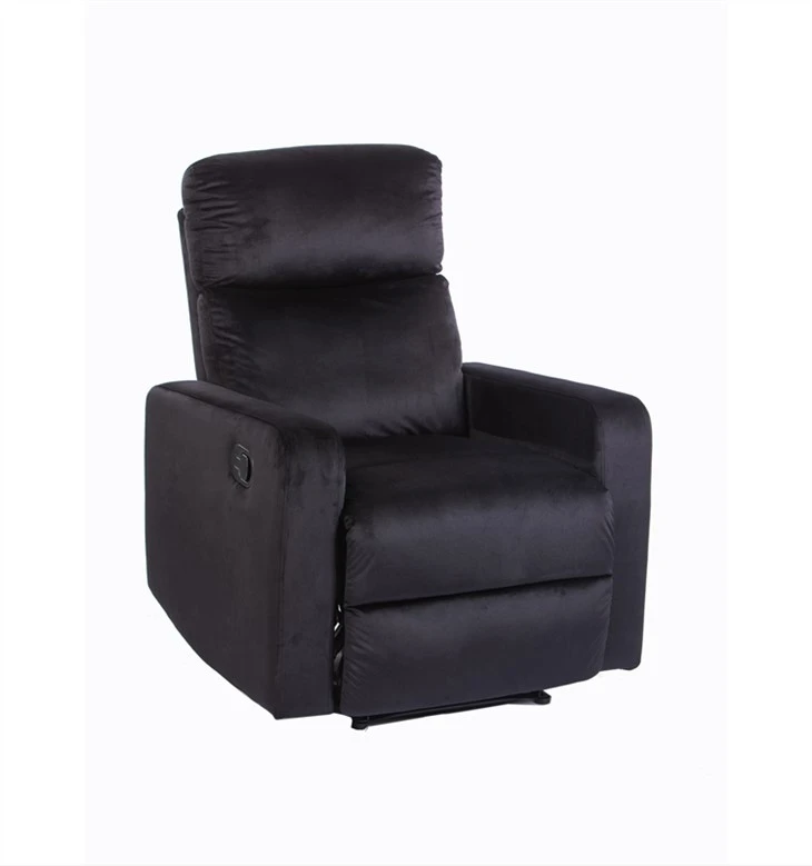Sofá reclinable individual de tela de terciopelo