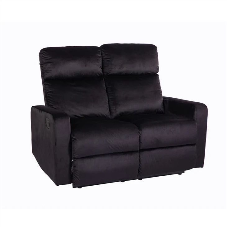 Sofá reclinable de dos-plazas de tela de terciopelo