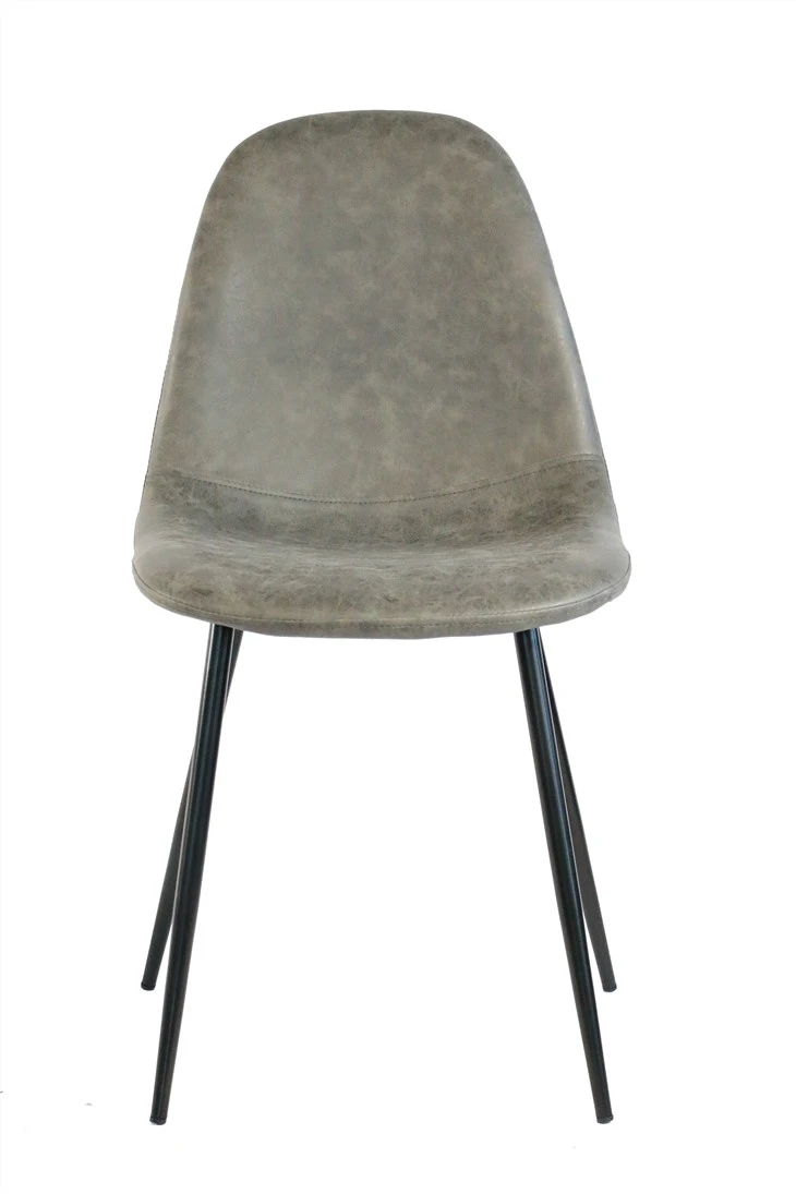 Sillas de comedor de piel sintética gris oscuro