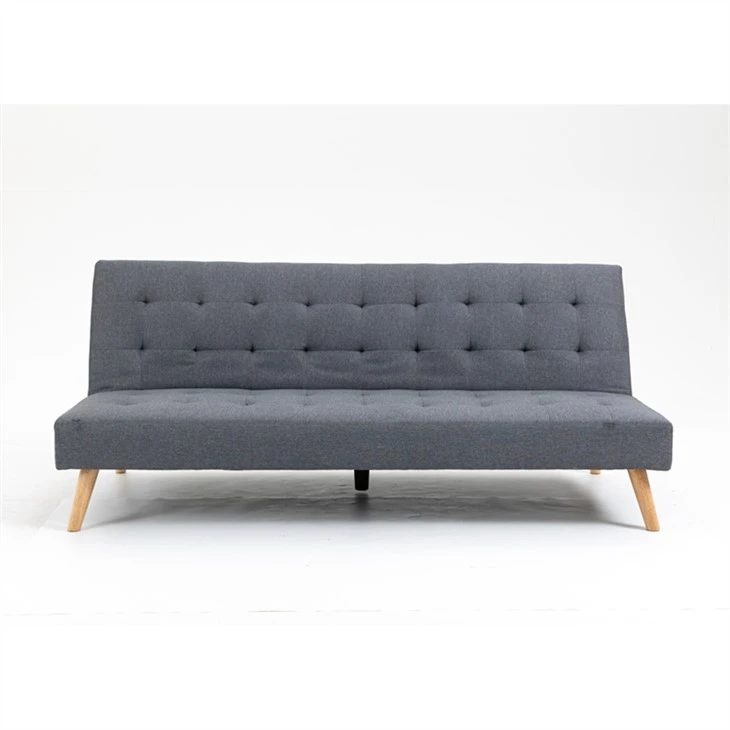 Sofá cama moderno y sencillo de lino gris.
