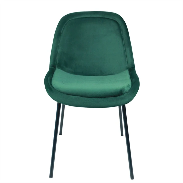 Silla de comedor vintage moderna de terciopelo verde esmeralda