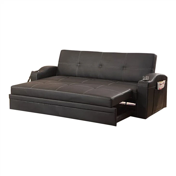 Sofá cama plegable de cuero PU