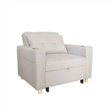 Cama con silla convertible de lino