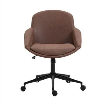 Silla de oficina en casa de piel sintética marrón