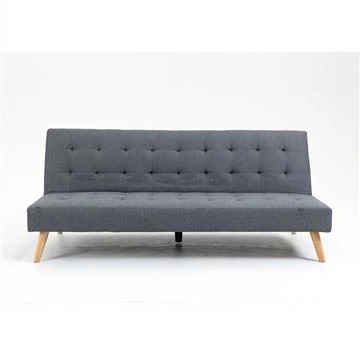 Sofá cama moderno y sencillo de lino gris.