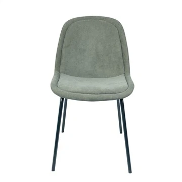 Silla de comedor moderna tapizada en tela verde claro