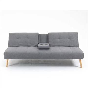 Sofá cama con colchón plegable convertible tapizado en lino