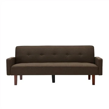 Sofá cama tipo futón tapizado en lino