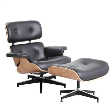 Sillón moderno de mediados de siglo con otomana