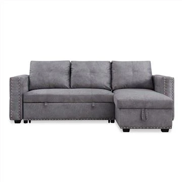 Sofá cama esquinero reversible con almacenamiento de PU