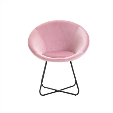 Silla de ocio de tela de terciopelo Silla Egg Silla con estructura metálica