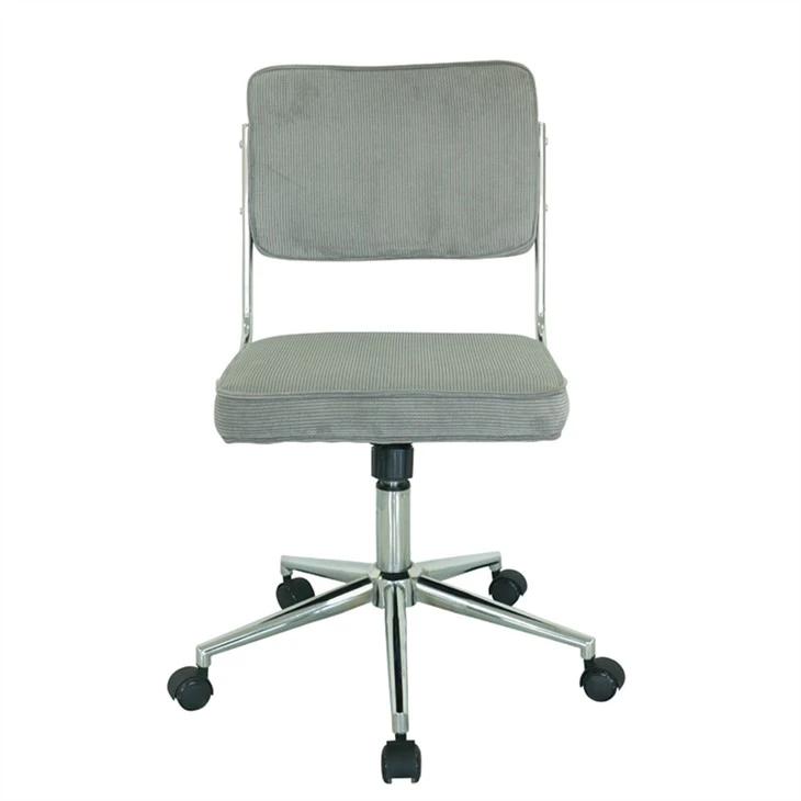 Silla de oficina en casa con escritorio para computadora sin brazos con respaldo medio de terciopelo