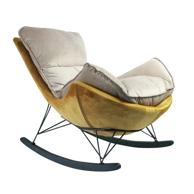 New Design Velvet Fabric Covered Leisure Chair, Rocking Chair