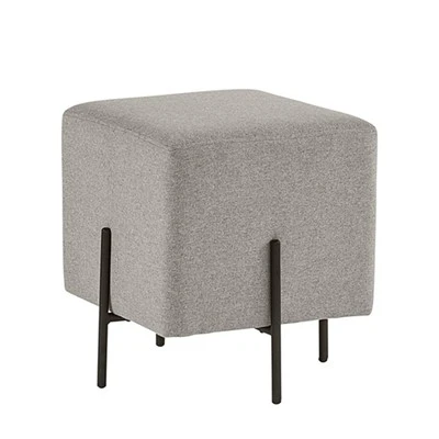 Taburete otomano cuadrado con pata de metal