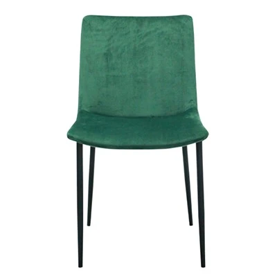 Silla de comedor con funda de tela de terciopelo sin reposabrazos