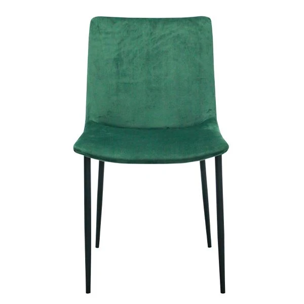 Silla de comedor con funda de tela de terciopelo sin reposabrazos
