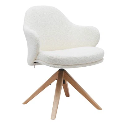 Partner Silla de comedor Teddy Teddy Velvet Tabet con asiento de madera