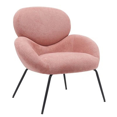 Silla decorativa de tela con patas de acero