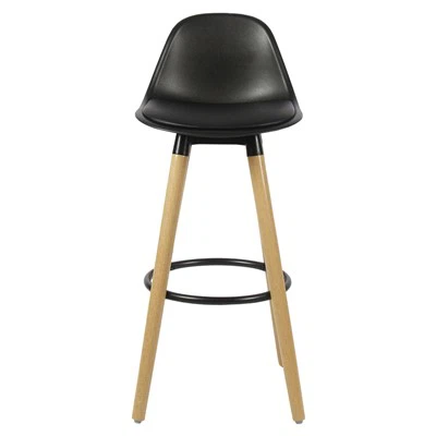 Silla de bar de plástico con asiento de polipropileno y almohadilla suave para cocina, comedor y sala de estar DON